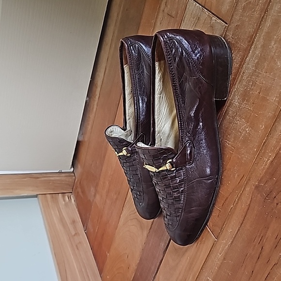 Vintage Bally men's basket weave leather loafers size 10 - Picture 9 of 9